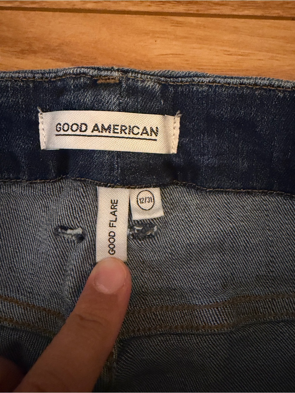 Good American Dark Blue Flare Jeans - Picture 3 of 4